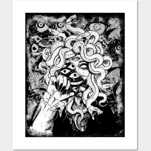 Occult Grunge Gothic Medusa - Creepy snake manga girl Art Posters and Art